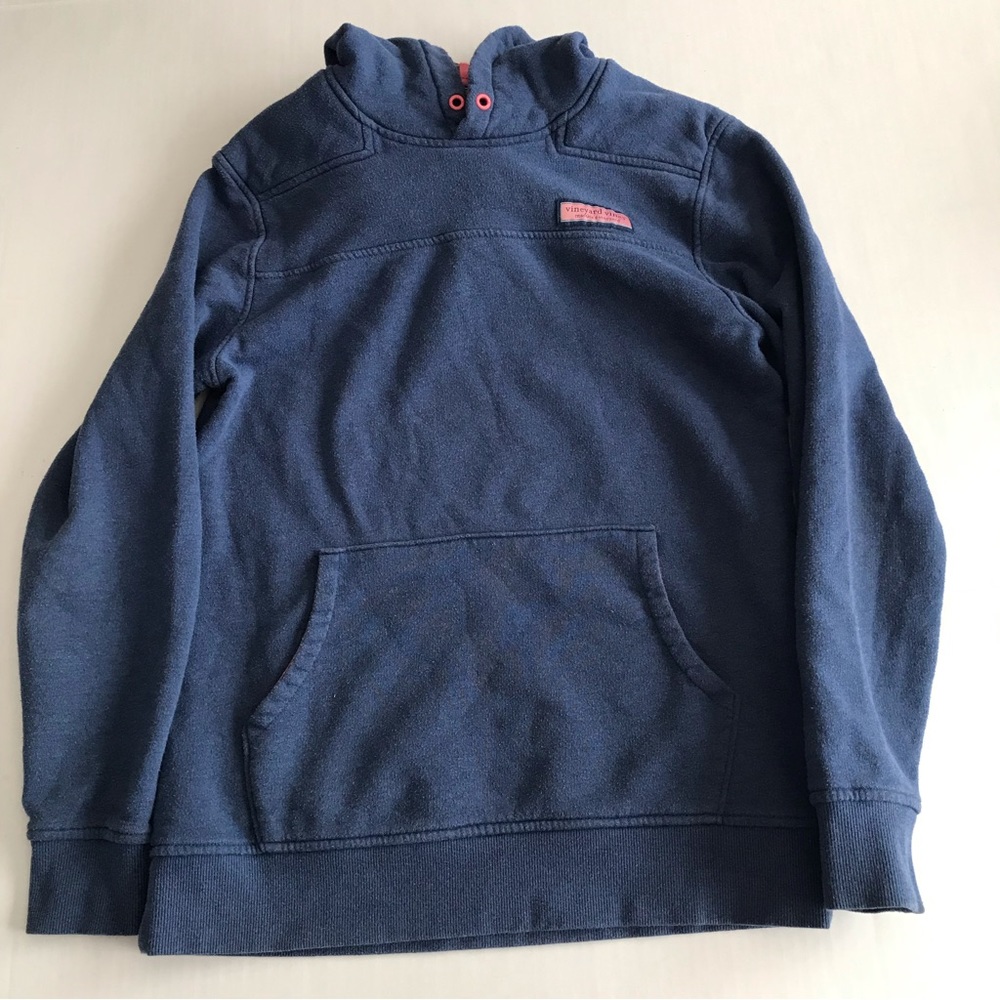 Vineyard Vines Shep Pullover Hoodie Mens Size Small Washed Blue No Drawstring.